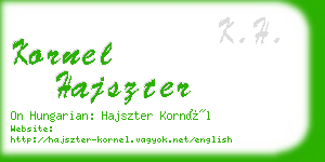 kornel hajszter business card